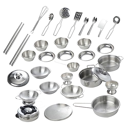 KOMBIUDA 1 Satz 32St Besteck geschirrset kinderküche Kitchen Set for Spielzeugkochgeschirr kinderküche+zubehör haushaltswaren Küchenspielzeug für von KOMBIUDA