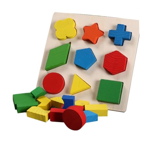 KOMBIUDA 1 Satz 3St Spielzeug mit geometrischen Blöcken Bausteine Spielzeuge Kinderspielzeug Geometrischer passender Baustein Lernspielzeug für Kinder Lernspielzeug aus Holz Hölzern von KOMBIUDA