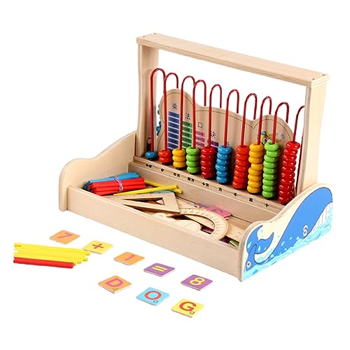 KOMBIUDA 1 Satz Abakusständer Kinder Spielset Perlen-abakus-Spielzeug Mathematische Manipulationszahlen Zählen Perlen Mathe-abakus Jungenspielzeug Abakus Für Kinder Mathe Hölzern von KOMBIUDA