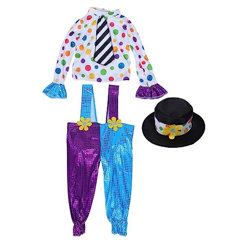 KOMBIUDA 1 Satz Abschlussball-Clown-Kostüm Outfits für kleine Jungen Halloweenkostüm Halloween Costume Halloween Kleidung Bühnenshow-Kostüm für Kinder Cosplay-Kostüm für Kinder Stoff von KOMBIUDA