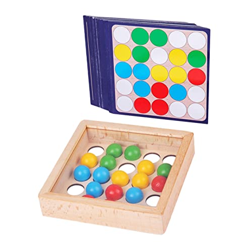 KOMBIUDA 1 Satz Ball Holzspielzeug Fingerspielzeug Lernspielzeug Brettspielbälle Brettspiel- Rollperlen Aus Holz Schachbrettspiel Rollendes Perlenspielzeug Hölzern von KOMBIUDA