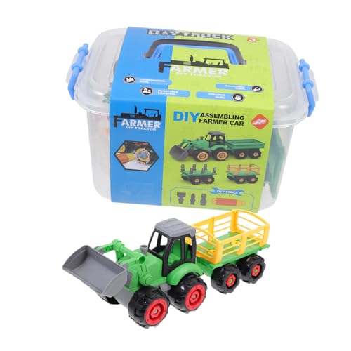 KOMBIUDA 1 Satz Bauernwagen-Set entlang LKW- für Kinder Spielzeugauto zum Ziehen für Kleinkinder Cartoon- Kinderspielzeug Plastik Green von KOMBIUDA