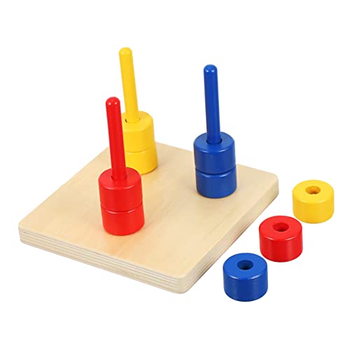 KOMBIUDA 1 Satz Bildungsspielzeug Montessori Stapelspielzeug Babyring Spielzeug Babyspielzeug Lernspielzeug für Babys kinderspielzeug Spielzeug für Kinder Stapelturm Holzsäule Spielzeug von KOMBIUDA