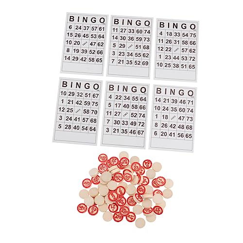 KOMBIUDA 1 Satz Bingo-Spiel Bingo-Karten Russisches Volksbingo Bingo-schachspiel Lotto-brettspiel Tambola-kit Spielzeug Lotterieschein Spiel Schach Bingo Schach Weiß Papier von KOMBIUDA