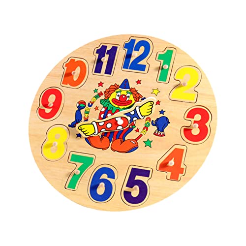 KOMBIUDA 1 Satz Clown-Uhr Spielzeug Für Kinder Uhr-Design-Spielzeug Kinder Spielset Kreatives Uhrenspielzeug Lernspielzeug Zeiterkenntnis-Spielzeug Kreatives Zeiterkennungsspielzeug Holz von KOMBIUDA