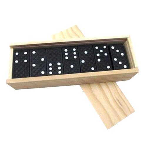 KOMBIUDA 1 Satz Domino interaktives brettspiel für holzspielzeug hühner familienspiele Blockspielzeug für die frühe Bildung Holzbausteine hölzern Black von KOMBIUDA