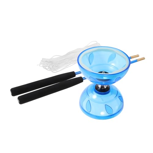 KOMBIUDA 1 Satz Doppelköpfiges Diabolo Nicht Reagierender Yoyo-Profi -Sticks Netz Fitness-diabolo Jo-jo Für Kinder Von 8 Bis 12 Jahren, Anfänger Tür Tricks Für Kinder Weiches Gummi Blue von KOMBIUDA