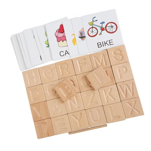 KOMBIUDA 1 Set Pädagogische Buchstabenblöcke Farbsortier-sensorikspielzeug Für Kleinkinder Alphabet-lernspielzeug Matching-Spiele Aus Glattem Holz von KOMBIUDA