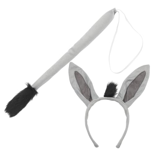 KOMBIUDA Esel Stirnband Mit Schwanzset Cosplay Tierzubehör Für Party Dekore Tierschwanz Requisiten Und Dekorativer Haarreifen KOMBIUDA Esel Stirnband Mit Schwanzset Cosplay Tierzubehör Für Party Dekore Tierschwanz Requisiten Und Dekorativer Haarreifen von KOMBIUDA