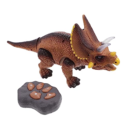 KOMBIUDA 1 Satz Fernbedienung Dinosaurier Entfernter Dinosaurier Elektrische Triceratops Dinosaurier Spielzeug Früherziehungsspielzeug Musikspielzeug Elektrische Rc-spielzeuge Brown Plastik von KOMBIUDA