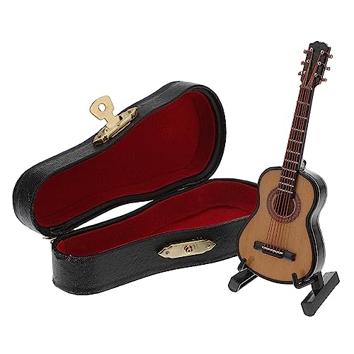 KOMBIUDA 1 Satz Gitarrenverzierungen Hausbedarf Klassische Miniaturpuppen E-Gitarren-Modell-dekor Puppenhaus Mini Miniatur-gitarrenmodelle Mini-dekor Mini-musikinstrumentenmodell Holz von KOMBIUDA