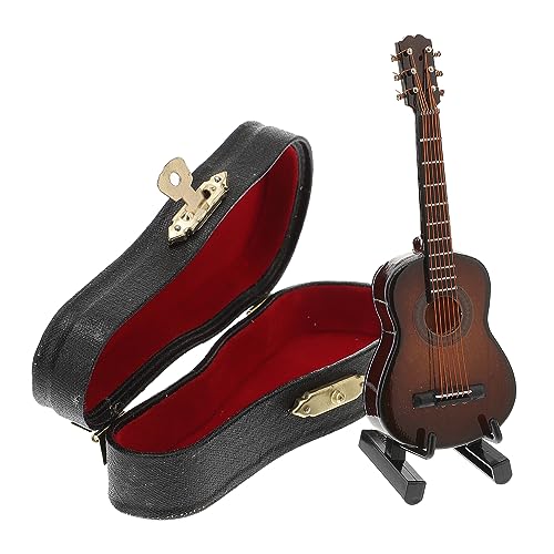 KOMBIUDA 1 Satz Gitarrenverzierungen Mini-Puppen Mini-gitarrenmodell Miniatur-zubehör Dekorationen Für Zuhause Miniatur-gitarrenmodelle Miniatur Gitarre Miniaturen Kupferdraht Black von KOMBIUDA