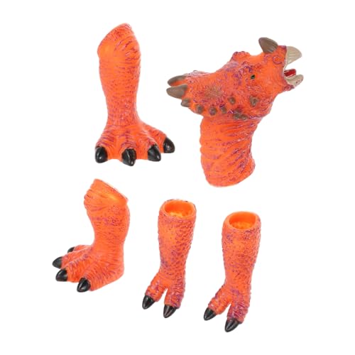 KOMBIUDA 1 Satz Handpuppenspielzeug für kinderspielzeug Kid Toys zappeln Marionette realistische Dinosaurierkrallen Kreative Dinosaurier-Klauenhandschuhe Plastik Orange von KOMBIUDA