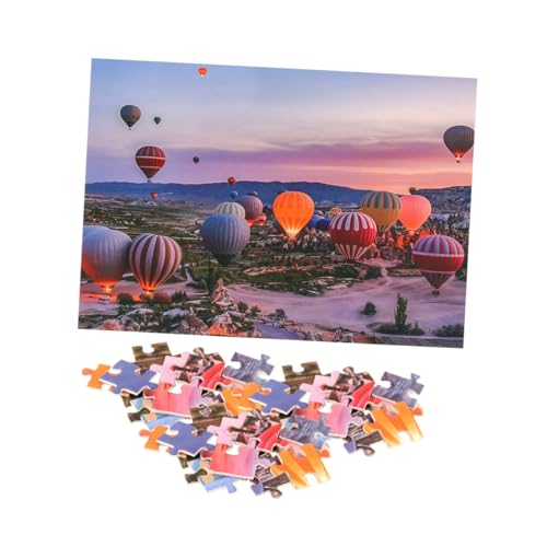 KOMBIUDA 1 Satz Heißluftballon-Puzzle Würfel federnd Bausatz Schwimmbad verschütten one Piece Jigsaw Puzzle Puzzle knobeleien für Papierpuzzle-Landschaft Kinderpuzzle von KOMBIUDA