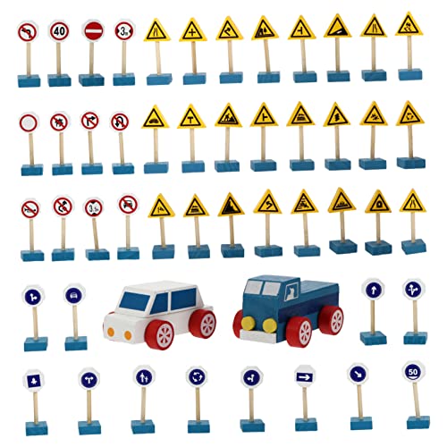 KOMBIUDA 1 Satz Holzkindergarten Unterrichtshilfen Simulation Verkehrszeichen Spielzeug von KOMBIUDA