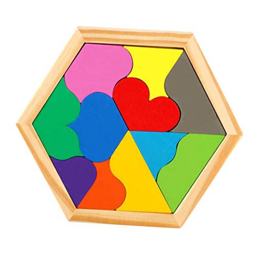 KOMBIUDA 1 Satz Holzpuzzles Rätsel zum frühen Lernen Rätsel für Kinder rätsel Puzzles für sicherheitsleine für Kinder rätselbuch Kinder kinderspielzeug Geometrie Rätsel Hölzern Colorful von KOMBIUDA