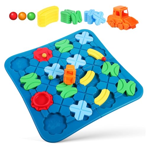 KOMBIUDA 1 Satz Intellektuelles Spielzeug Kinderspielzeug Straßenrätselstrecke für Kinder konstruktionsspielzeug für Kinder Rennstrecke für Kleinkinder 1-3 Stamm-Puzzle-Brett Plastik von KOMBIUDA