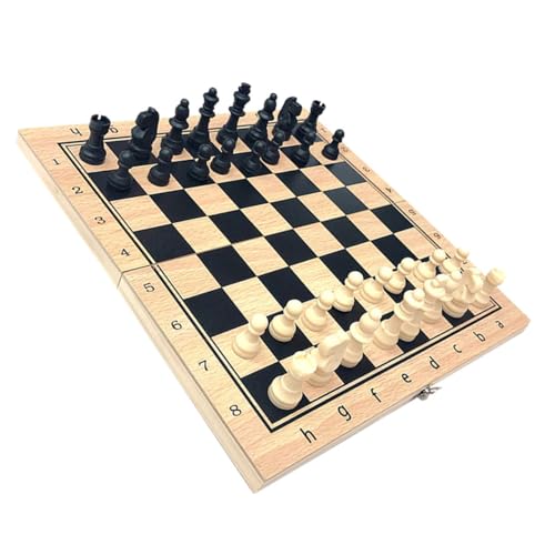 KOMBIUDA 1 Satz Internationales Schach magnetisches Schach Klappschachbrett Faltbares -Brettspiel Faltschach Kinder schachspiel kinderschachspiel kreatives Schach westliches Schach Holz von KOMBIUDA