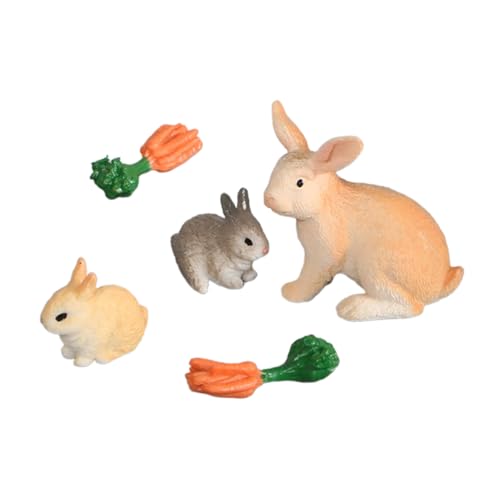 KOMBIUDA 1 Satz Kaninchen-Modell-Ornament Tiere Formen Spielzeug Häschen Miniatur hasenspielzeuge für Kinder plastiktiere für Kinder Modelle Kinderspielzeug Desktop-Dekor Hasenschmuck von KOMBIUDA