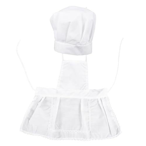 KOMBIUDA 1 Satz Kinderanzug Kinderschürzen Aus Baumwolle Kindermütze Für Mädchen Kleinkindkleid Mädchen-Outfits Kleinkind Kleider Bäckermütze Aus Baumwolle Kappen Beruf Backen Hut von KOMBIUDA