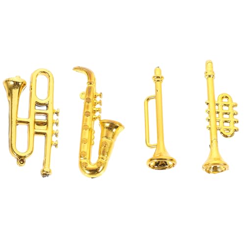 KOMBIUDA 1 Satz Klassisches Musikinstrument Frühpädagogisches Miniatur-Saxophon Mini-Saxophon-anhänger Mini-musikinstrumentenmodell Kleines Klassisches Instrument Golden Pp von KOMBIUDA