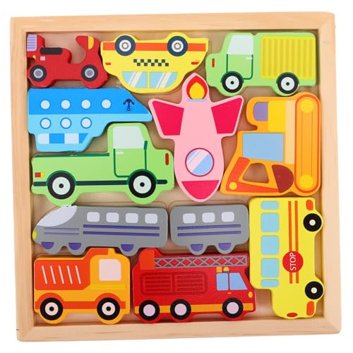 KOMBIUDA 1 Satz Kreatives Dreidimensionales Puzzle Jungen-mädchen- Formen Puzzle Cartoon- Block-Puzzle Frühes Pädagogisches Puzzle Intellektuelles Rätsel Kinderpuzzle Holz von KOMBIUDA