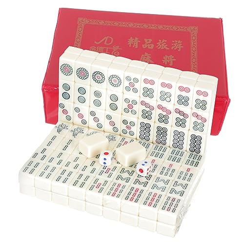 KOMBIUDA 1 Satz Mahjong-Spielzeug Kollege famaliguy Mahjong-Set mit glatter Oberfläche Familiar Miniatur-Mahjong-Kit kleines Mahjong-Kit Reise Tischspiel Mahjong tragbares Mahjong-Kit Pu von KOMBIUDA