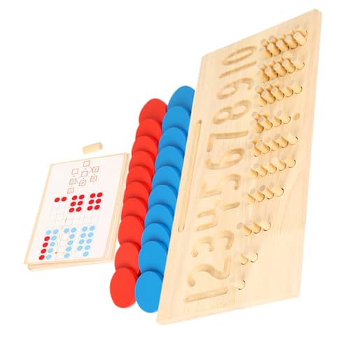 KOMBIUDA 1 Satz Mathe-Spielzeug Zahlentafel Zum Lernen Mathematische Manipulationen Farbkognitives Spielzeug Lernspielzeug Für Kinder Steckbrett Zählen Kinder Spielset Nummer Khaki Hölzern von KOMBIUDA