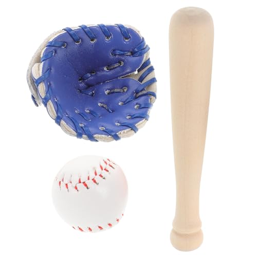 KOMBIUDA 1 Satz Mini-Baseball Mini-Fledermäuse zum Basteln Bates de Beisbol de Madera Baseball-Handwerk Baseball Spielzeug Puppenhaus Zubehör Miniatur-Sportartikel Sportbälle Spielzeug Holz von KOMBIUDA