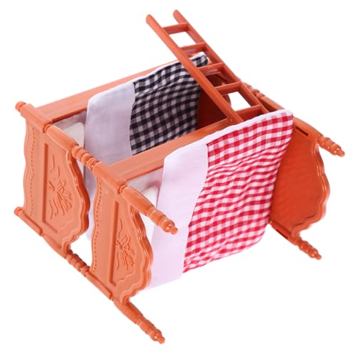 KOMBIUDA 1 Satz Mini-Etagenbett Puppenwagen Puppenstubenbett Modell Mini-Hausbedarf Babybett kinderzimmermöbel kinderzimmer Spielzeug Puppenhausmöbel Requisiten Etagenbett-Ornament Abs von KOMBIUDA