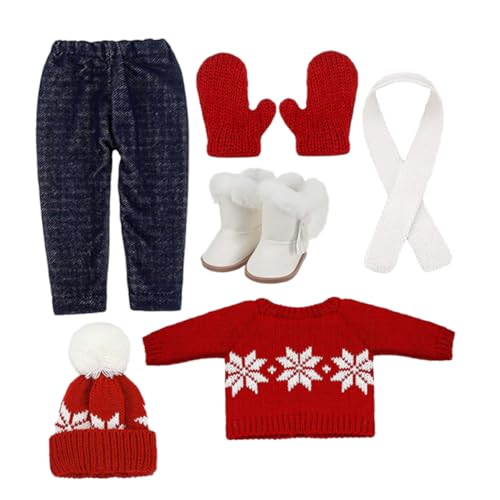 KOMBIUDA 1 Satz Puppe Weihnachtskostüm Outfits Wiederverwendbares Puppenkostüm Puppenkleidung puppenschuhe Weihnachtselement-Puppen-Weihnachtskleidung Puppenspielzeugzubehör Baumwolle von KOMBIUDA