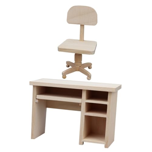 KOMBIUDA Mini-schreibtischstuhl-Set Für Puppenhaus Holztischmodell Und Miniatur-klassenzimmer-Accessoires Maßstab 1:12 KOMBIUDA Mini-schreibtischstuhl-Set Für Puppenhaus Holztischmodell Und Miniatur-klassenzimmer-Accessoires Maßstab 1:12 von KOMBIUDA
