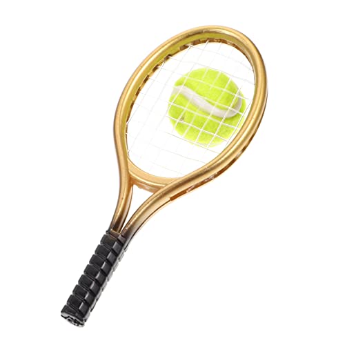 KOMBIUDA Mini-tennisschläger-Set 1 Stück Miniatur-tennisschläger-Spielzeug Für Puppenhaus Für von KOMBIUDA