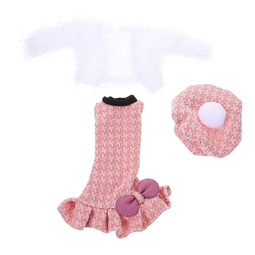 KOMBIUDA 1 Satz Puppenkleidung Modepuppe Puppenzubehör Dekoratives Puppenkleid Mädchen Puppe Puppen-Outfits Plüsch Puppe Verkleiden Sich Kleidung Dinosaurier Prinzessin Stoff Rosa von KOMBIUDA