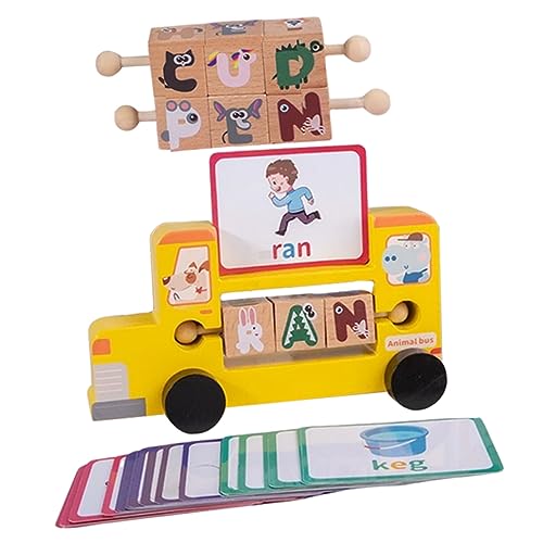 KOMBIUDA 1 Satz Puzzle Alphabet-rechtschreibspiel-Spielzeug Rechtschreibspiel Spielzeug Lernspielzeug Für Das Englische Alphabet Kinderbuchstabe Kognitives Spielzeug Yellow Hölzern von KOMBIUDA