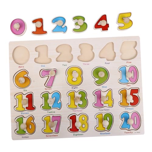 KOMBIUDA 1 Satz Puzzle laubsägen für rätsel für holzsteckpuzzel mitbringsel für Kindergeburtstag Knopf Rätsel zum frühen Lernen Bildungsrätsel hölzern Colorful von KOMBIUDA