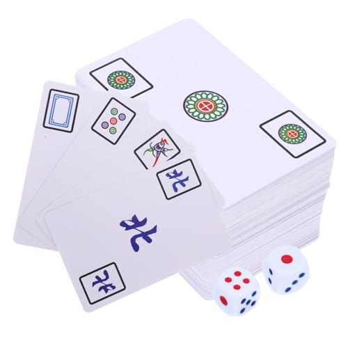 KOMBIUDA 1 Satz Reise-Mahjong-spielsteine Scorekarte Reisespiel Mahjong-Tisch Bienenspielkarten Mahjong-Karten Poker Jumbo Kartenspiel Jetons Mahjong-ständer Spielkartenhalter Colorful PVC von KOMBIUDA