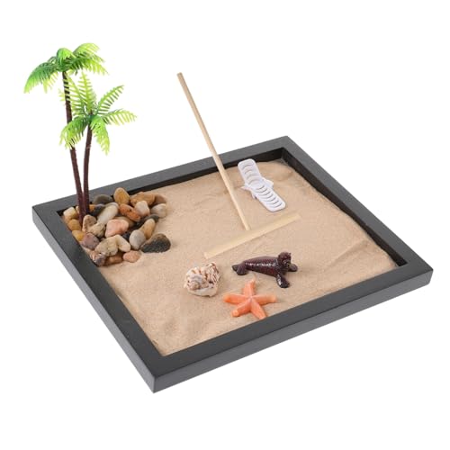 KOMBIUDA 1 Satz Sandrechen Für Den Strand Desktop-sandrechen Muschelplatten Zen-Garten-sandrechen Japanischer Sandrechen Logo Mini-sandrechen Roller Tragbar Zen-gartensand Haussand Bambus von KOMBIUDA