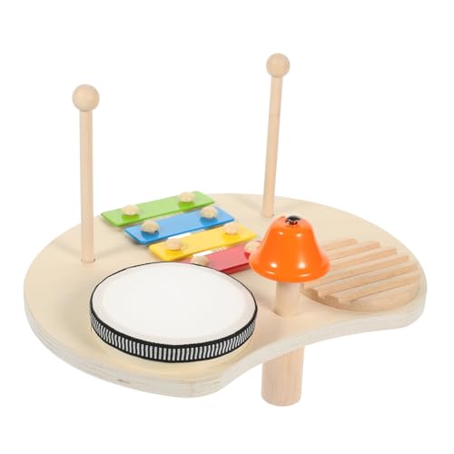 KOMBIUDA 1 Satz Schlaginstrument Spieltisch Für Kinderspielzeug Xylophon Kinderspieltisch Kindermusikinstrument Vorschul Trommelspielzeug Glocken Aus Holz Und Eisen von KOMBIUDA