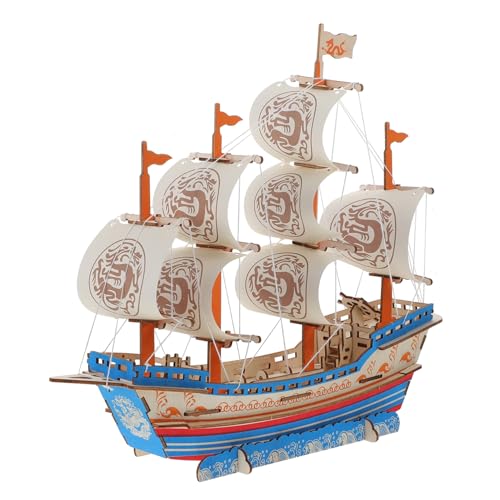 KOMBIUDA 1 Set Modell Schiff Kit Holz Puzzle Für Erwachsene Kreative Dekorative Spielzeug Boot von KOMBIUDA