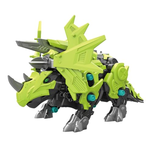 KOMBIUDA 1 Satz Simulation Triceratops Tierspielzeug Auseinandernehmen Kopf Spielzeug Tiere Bauen Spielzeug Zusammen Spielzeug Bauen Puzzle-Spielzeug Mechanisches Spielzeug Abs Green von KOMBIUDA