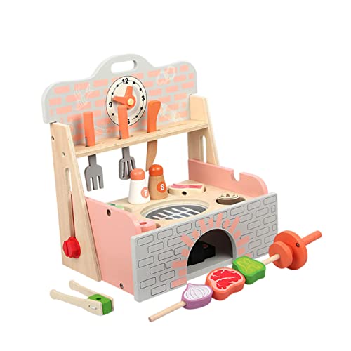 KOMBIUDA 1 Satz Simulations Ofen Spielzeugset Zum Kochen Für Die Küche Grill Zubehör Kit Grillspielset Für Kinder Simulationsküchenspielzeug Lustiges Kochspielzeug Mini-Spielzeug Hölzern von KOMBIUDA