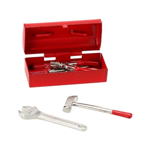 KOMBIUDA 1 Satz Simulations-Toolbox Cute Decor Mini Tool Funny Decor Miniature Toys Mini Werkzeug dekoratives Kinderspielzeug Kinderaccessoire Miniatursachen Mini- - Legierung rot von KOMBIUDA