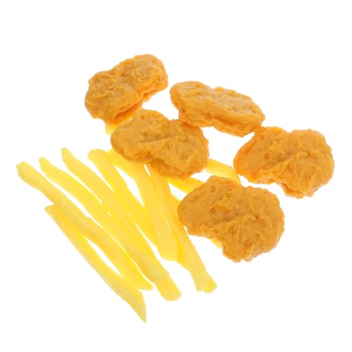 KOMBIUDA 1 Satz Simulationsmodell Für Pommes Frites Lebensmittel-Requisiten Ausstellen Realistisches Lebensmittelspielzeug Gefälschtes Essen Gefälschte Chicken Nuggets Gefälschte Pommes PVC von KOMBIUDA