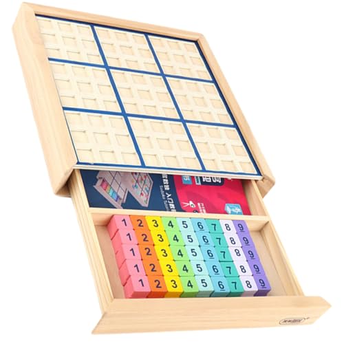 KOMBIUDA 1 Satz Spiel Schach Sudoku-Spiel Spielzeug Puzzle-Spielzeug Kinder Rätsel Gehirnspielzeug Kinderschach Sudoku-Spielzeug Kidcraft-spielset Sudoku-brettspiel Denkspiel Hölzern von KOMBIUDA