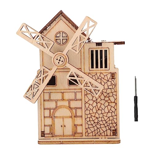 KOMBIUDA 1 Satz Spieluhr aus Holz 3 d Puzzle 3 d-Puzzle Toys Children Toys kinderspielzeug Planke Ball Rätsel Windmühlenspielzeug aus Holz Geburtstagsgeschenk für hölzern Brown von KOMBIUDA