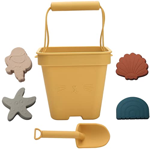 KOMBIUDA 1 Satz Strandspielzeug Sandschaufel Spielzeug Zum Sandgraben Kleinkindspielzeug Sandspielzeug Für Kinder Sommerspielzeug Outdoor-gartenspielzeug Eimer Spielzeug Kieselgel Yellow von KOMBIUDA