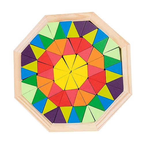 KOMBIUDA 1 Satz Tangram-Puzzle Kinderspielzeug Musterblöcke Für Kinder Vorschulrätsel Musterblöcke Für Kleinkinder Vorschulspielzeug Stapelspielzeug Für Vorschulkinder Puzzles Hölzern von KOMBIUDA