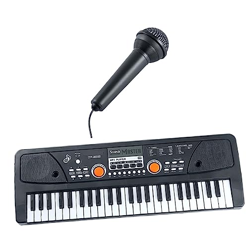 KOMBIUDA 1 Satz Tastatur mit 49 Tasten elektronisch Klaviatur Schlüssel kinderinstrumente musikinstrumente entzückendes Tastaturspielzeug Musikpädagogisches Plastik Black von KOMBIUDA