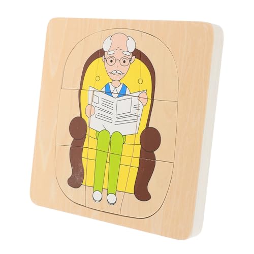 KOMBIUDA 1 Satz Tier- Und Pflanzenpuzzle Passendes Brett Rätsel Für Kleinkinder Puzzle-Spielzeug Aus Holz Entwicklungsspielzeug Für Babys Cartoon-Puzzle-Spielzeug Kinderspielzeug Hölzern von KOMBIUDA